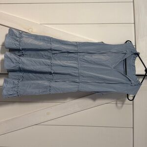 Blue Sleeveless Tiered Dress